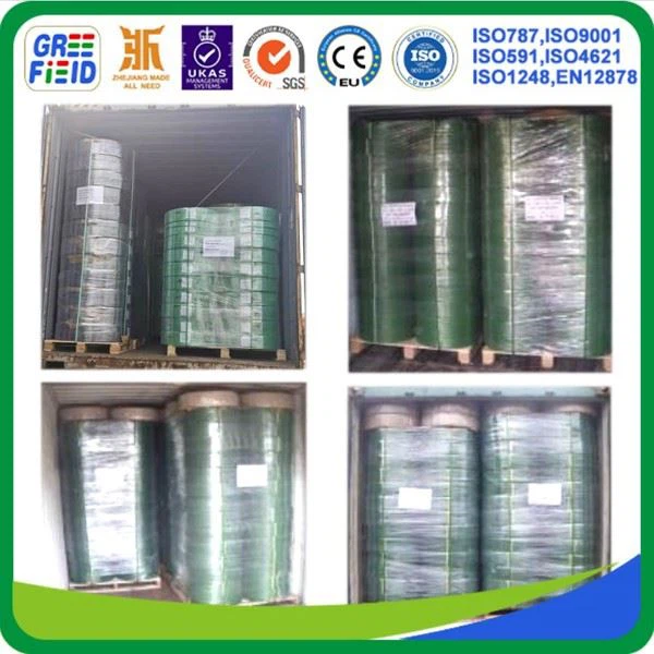 Black PET Strapping Rolls Palletized Loading, Green PET Strapping Rolls Palletized loading