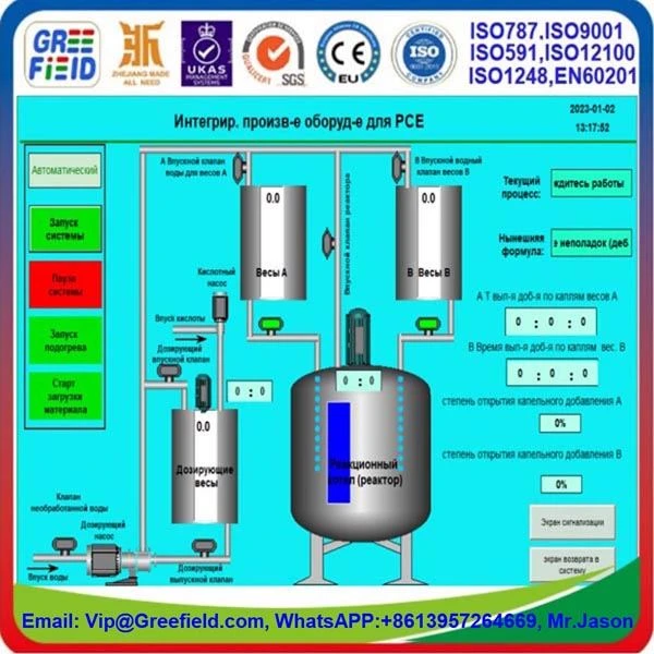 PCE.PolycarboxylateSuperplasticizerLiquidProdictionLine.Control.Process.Flow.Diagram-Greefield